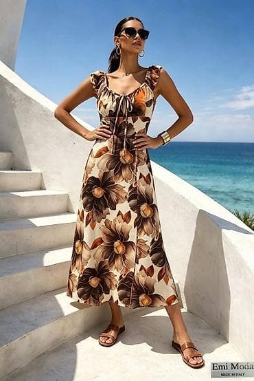 Haljine: 🔥Letnja midi haljina sa velikim cvetnim printom – 2600 din 
S M L — 2