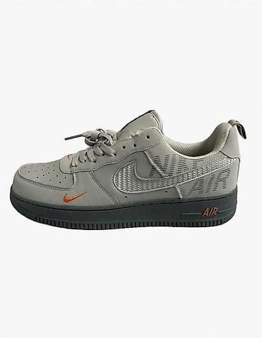 Nike Air Force 1 Low patike – sivi colorway sa narandžastim detaljima
