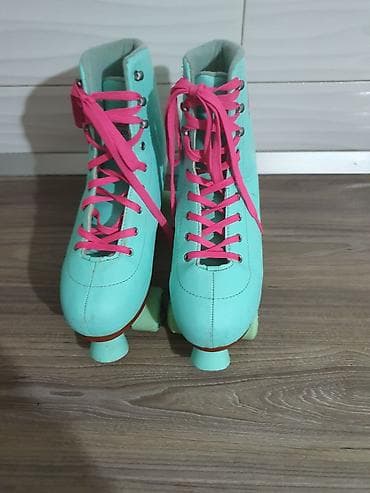 ski pantalone deca: Rolsule - Boja čizme: mint/tirkizna - Pertle: jarko roze - Visoka — 1