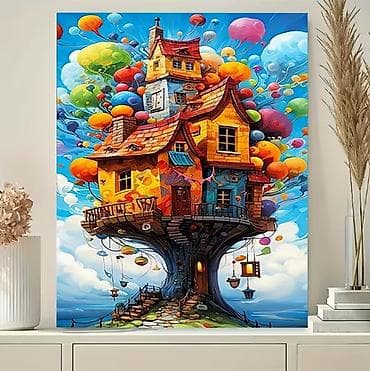 Muzički instrumenti: Novo. Bojenje po brojevima - Kuća na drvetu Veličina 40x50cm — 6