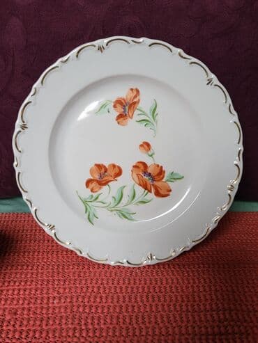 porcelanske solje za caj: Porcelanski nemacki set nemacki,rucna obrada,oslikavanje 70te. Set — 10