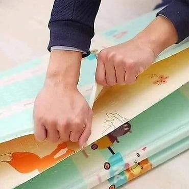 boss patike bele: Sklopiva podloga za bebe Mekana gimnastik podloga za bebe sa dva lica — 4