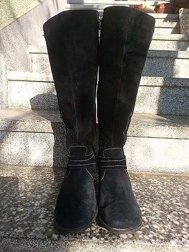 srebrne štikle sandale: Čizme, 39, bоја - Crna — 2