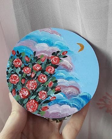 Paintings & Picture frames: Jewelry box, Wood, color - Light blue, New — 1