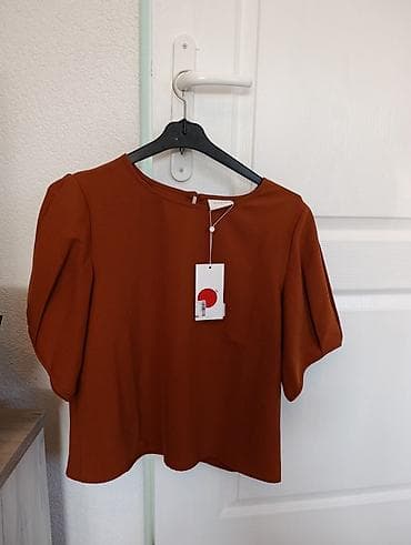 legend tunike: Ženska bluza u terakota/narandžastoj boji. Kratak, ravan kroj dužine — 2