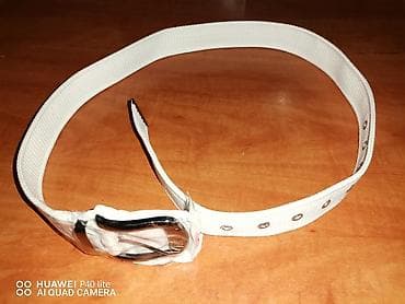 nike air max 3: Platneni kaiš – bela boja - Materijal: čvrsto tkani platno (tekstil) — 4