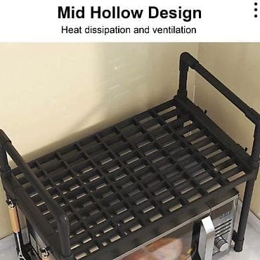 Furniture: Polica CRNA ili BELA sa aluminijumskim okvirom za mikrotalasnu. Polica — 3