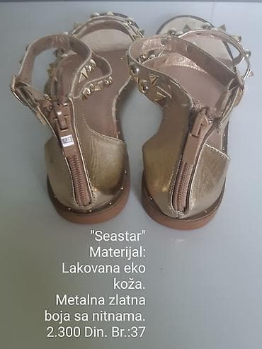 sandale na stiklu broj 35: Seastar sandale - Materijal: lakovana eko koža - Boja: metalna zlatna — 7