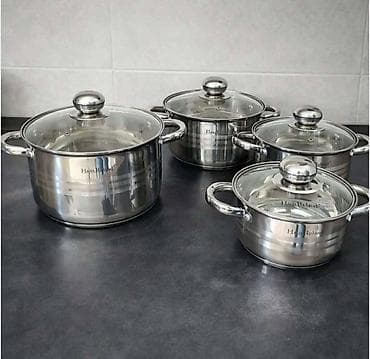 jacobs kafa sa soljom: 🔥 8- DELNI SET LONACA ✔ Premium INOKS 18/10 set sa 8 delova ✔ — 4