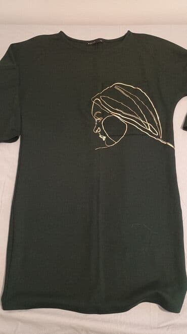 XS (EU 34), bоја - Zelena, Oversize, Kratkih rukava