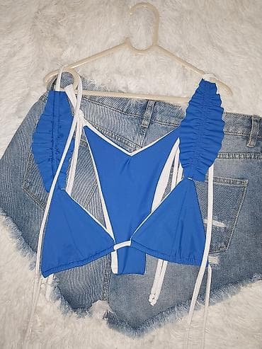 Lepota i nega: Ženski dvodelni kupaći kostim – roze/belo - Gornji deo: trouglasti — 7