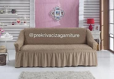 ikea prekrivaci za decu: Elastična navlaka za trosed sa volanom - Dizajn: štepana tekstura sa — 2