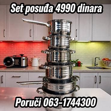 Set posuđa od nerđajućeg čelika – komplet više šerpi i lonaca na lalafo.rs Set posuđa od nerđajućeg čelika – komplet više šerpi i lonaca