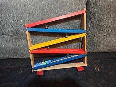 espadrile sa platformom: Drvena igračka KASKADE sa pet staza, četiri zvončića i 10 kuglica — 1