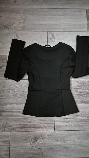 sorc m: Crni ženski sako/blazer sa rajsferšlusom – AMISU - Model: strukirani — 2