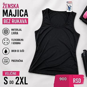 Majica bez rukava. Likra kvalitetna sa elastinom,fleksibilna i udobna