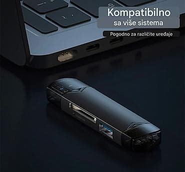 auto kamera 3 u 1: Nov 7 u 1 čitač kartica. Ima tri mogućnosti priključivanja USB, Mikro — 3