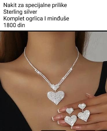 Nakit za specijalne prilike – komplet ogrlica i minđuše. Materijal