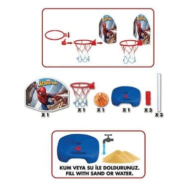 Igračke: Dečiji košarkaški set – Marvel Spider-Man - Podesiva visina: 75 cm — 2