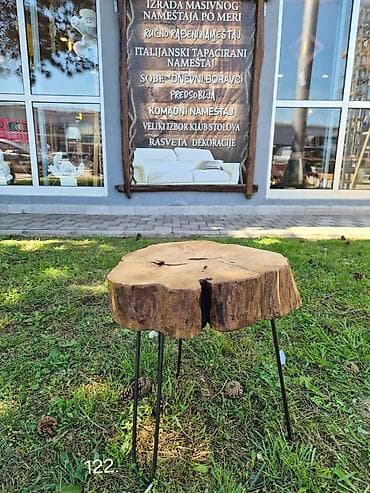 jysk sto za kompjuter: Klub sto napravljen od unikatnog panja Dimenzije: 43x43 H 46 Debljina — 1