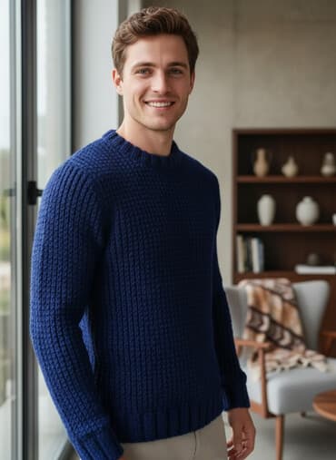 Majice: Džemper novi ručno pleteni vel L. Obim grudi 70 cm, dužina 60 cm — 1