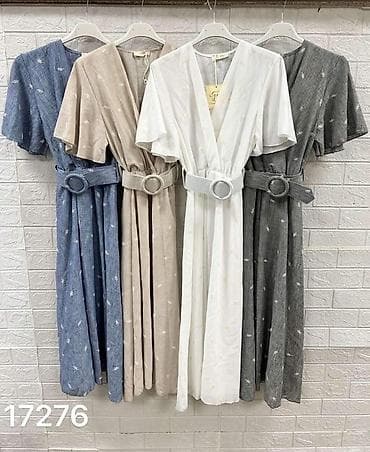 Haljine: ✅Ženska midi haljina sa pojasom i V‑izrezom
✅2300 din — 5