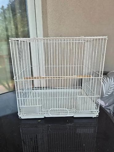 kucica za ptice od drveta: Kavez za ptice – metalni, bele boje - Materijal: čelična žica sa — 5