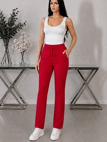 farmerke l: Ženske pantalone sa vezicom – ravnog kroja Dva para po ceni - Tip — 3