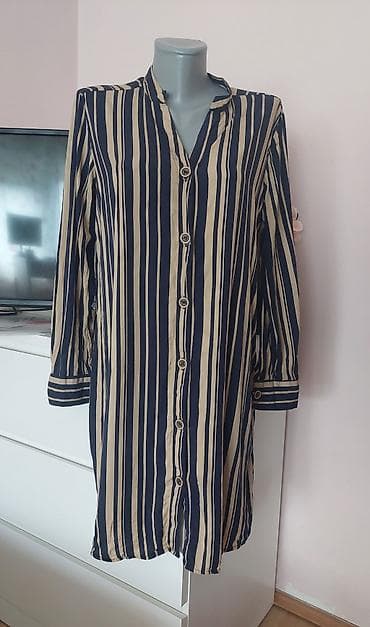 Ženska košulja-haljina na pruge - Model: duga košulja/haljina sa na lalafo.rs Ženska košulja-haljina na pruge - Model: duga košulja/haljina sa