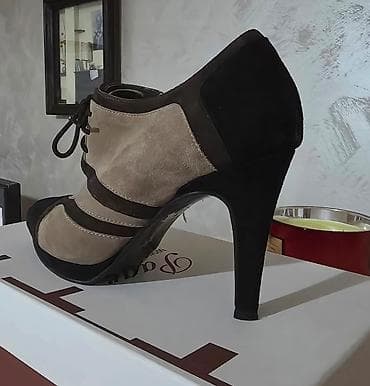 Ženske elegantne cipele na štiklu – antilop - Model: oxford/ankle