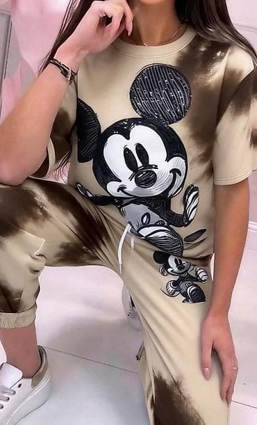 unit sport trenerke cena: Komplet siroka majica i donji deo trenerka sa Mickey motivom.Oversized — 3