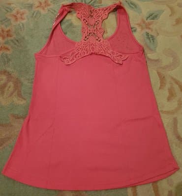 mrezaste pantalone sa cirkonima: Roze majica sa cirkonima. Elegantna, atlet model, na bretele. Sa — 3
