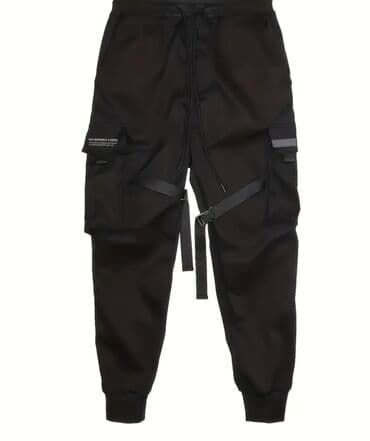 muške zimske jakne c a: Sweatpants, 2XL (EU 56), color - Black, Microfibre — 2
