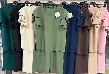 crni sat: Komplet bluza i pantalone širokog kroja. - Model: lagana tunima sa — 3