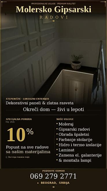 uradi sam vrsac: Molersko gipsarski radovi OKREČI DOM Moleraj Gipsarski radovi Obrada — 1