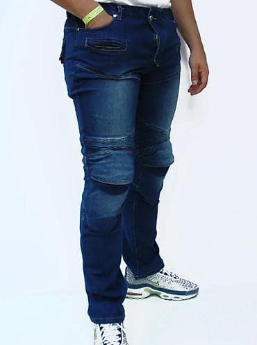 Kape i aksesoari: Muške biker farmerke – tamno plavi teksas - Stil: biker/karirano — 3