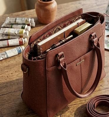 tiffany torbe za plazu: Elegantna ženska torba za posao i svakodnevnu upotrebu – tamnosmeđa — 1