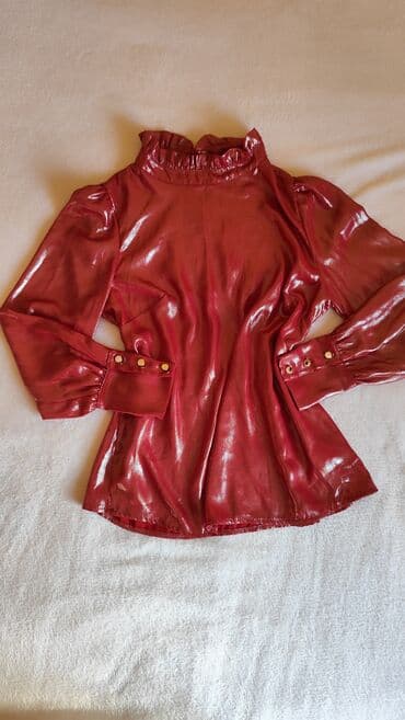 zenske tunike zara: 9Fashion Woman, L, Saten, Jednobojni, bоја - Bordo — 3