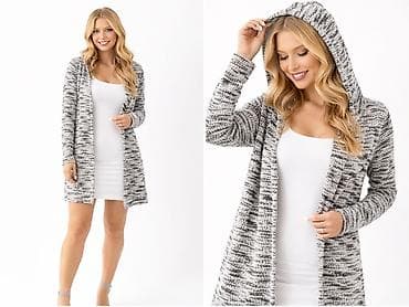 pepco gace: Ženski pleteni kardigan s kapuljačom - Model: dugi otvoreni kardigan — 2