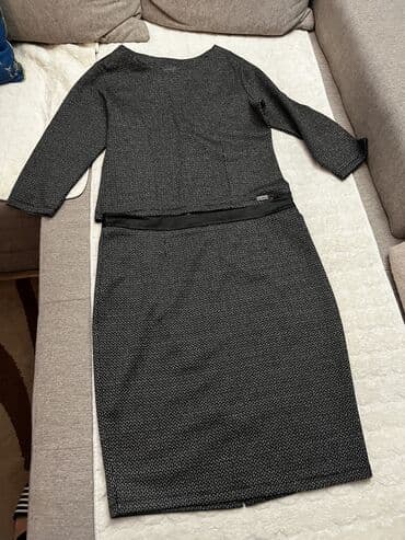 puder u prahu: Dvodijelni ženski komplet – bluza i suknja u istom dezeniranom pletu — 7