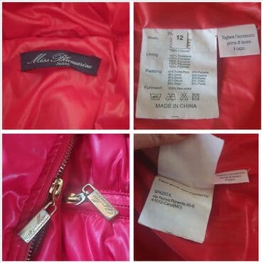 krzno za jakne: BLUMARINE jeans original fazonska crvena stepana perjana jakna sa — 6