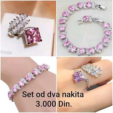 majica z: Elegantni posrebreni set od hirurskog čelika sa žigom S925 od dva — 2