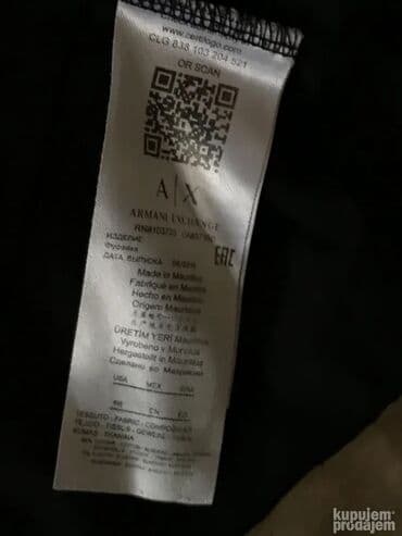 Duksevi: ARMANI duks L / XL NOV 100% Pima cotton Ramena 50cm, duzina 75cm — 3