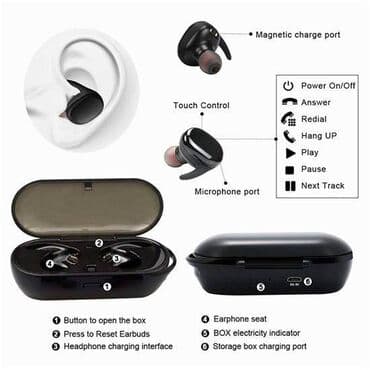 drzac za telefon za motor: BT blutut slusalice TWS 4 1999 dinara TVS4 bežične Bluetooth — 6