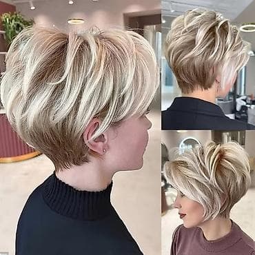 Kratka ženska perika – moderni pixie/bob stil - Dizajn: kratka — 7