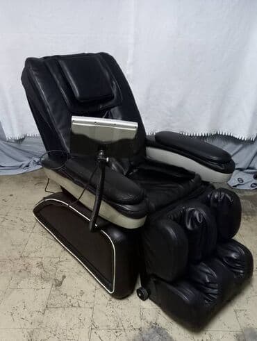 polovni nameštaj novi sad: Masazna fotelja. Prelepa crna masazna kožna fotelja prava — 2