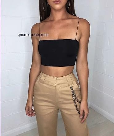 Crop top na bratele Crna,bez,roza,pink,braon,bela,crvena,plava,svetlo