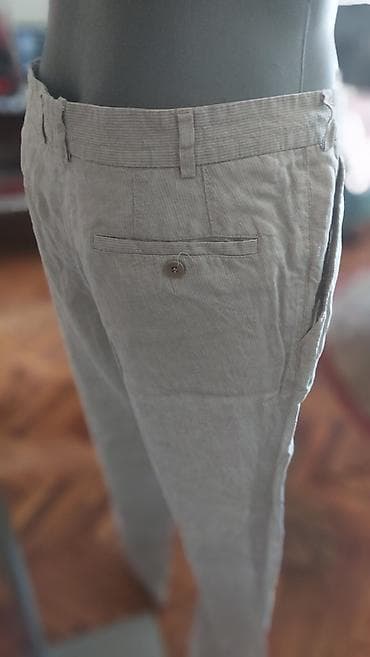 bez pantalone i plava kosulja: MUŠKE PANTALONE Lepe, letnje pantalone od kepera, broj 54 Svetlo bež — 1