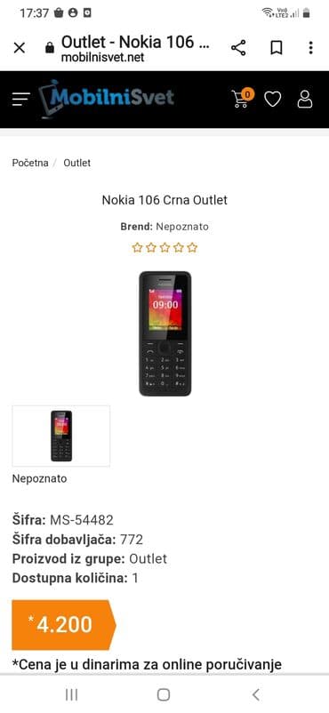 mrežni razdelnik: Nokia 106, bоја - Crna — 7