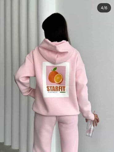 tech fleece zuti: Ženski trenerka set STARFIT – dukserica s kapuljačom i donji deo - — 1